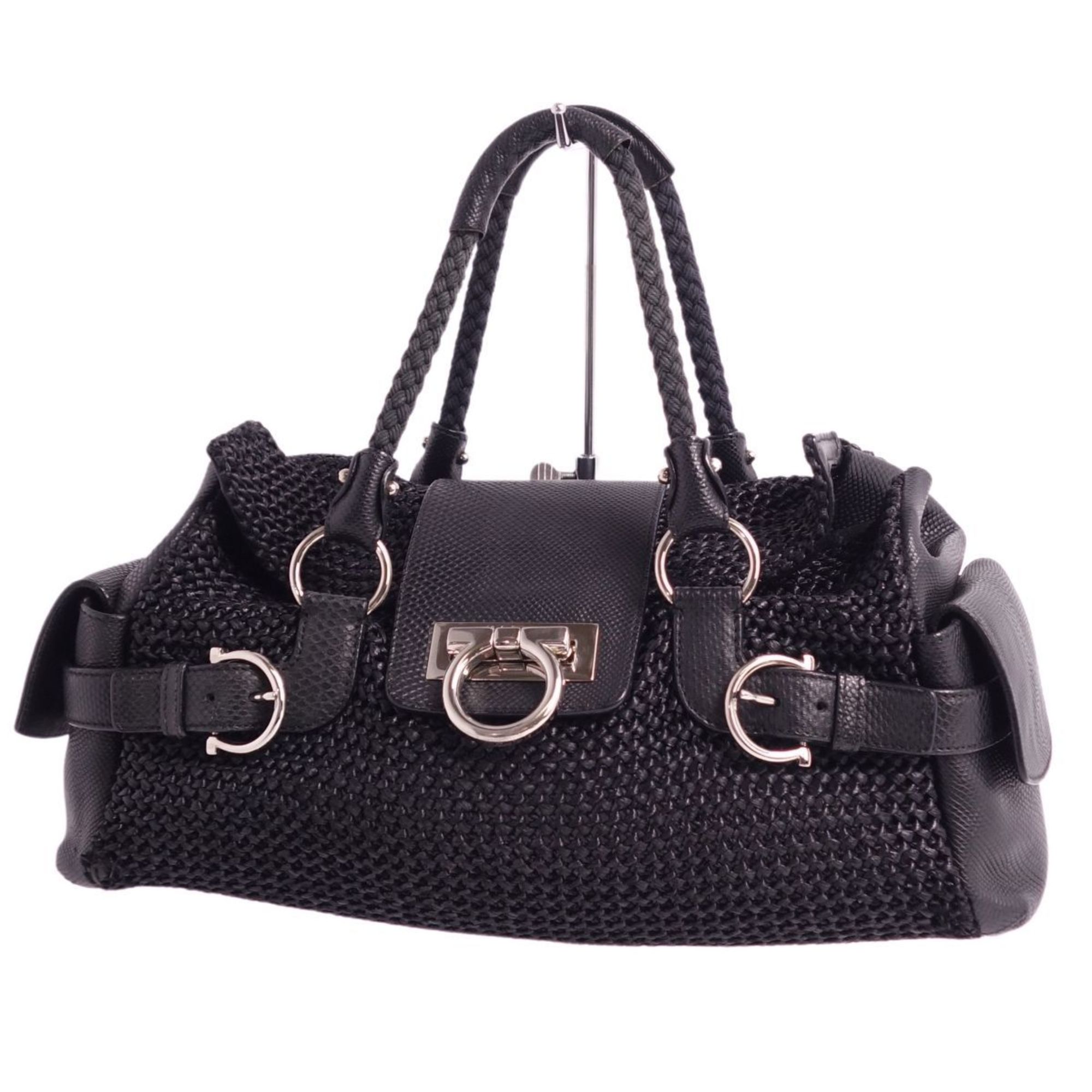 Salvatore Ferragamo Bag Handbag Tote Gancini Women's Black